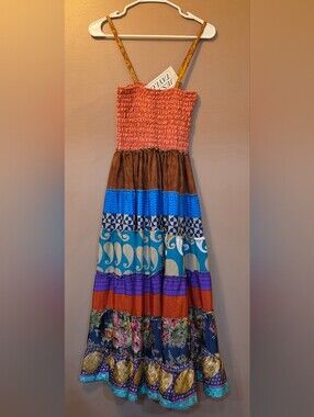 Maxi Tiered Patchwork Boho Dress
